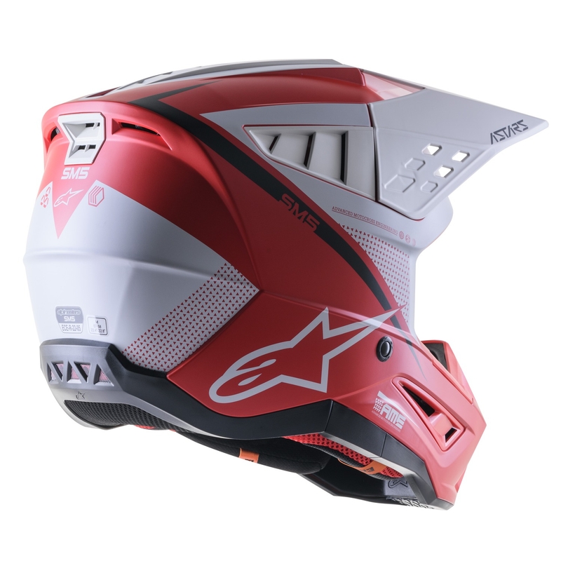 Motokrosová helma Alpinestars S-M5 Rayon červeno-bílo-černá matná