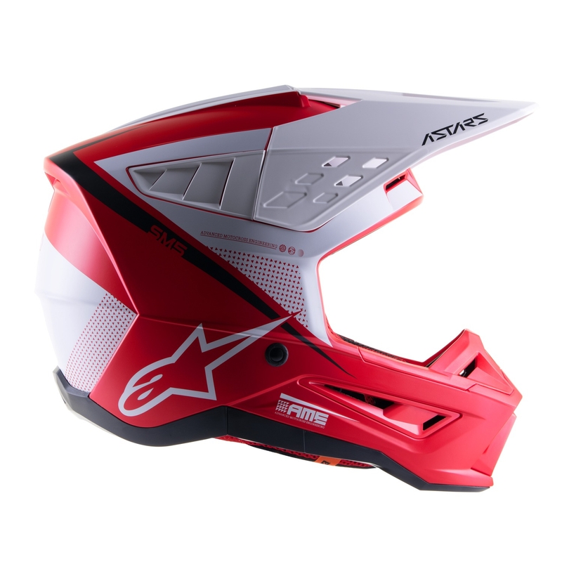 Motokrosová helma Alpinestars S-M5 Rayon červeno-bílo-černá matná