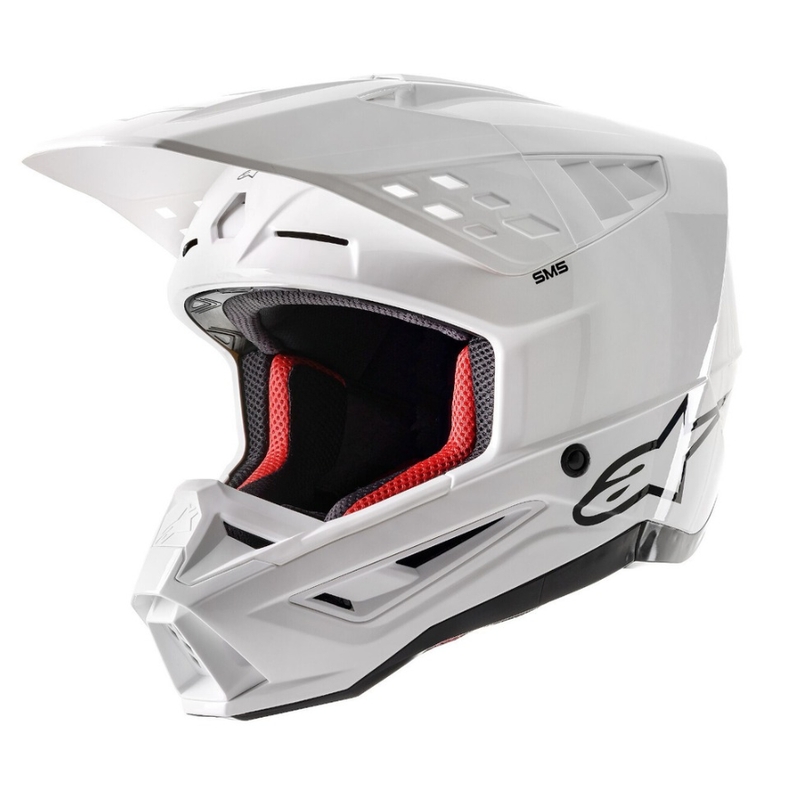 Motokrosová helma Alpinestars S-M5 Solid bílá lesklá