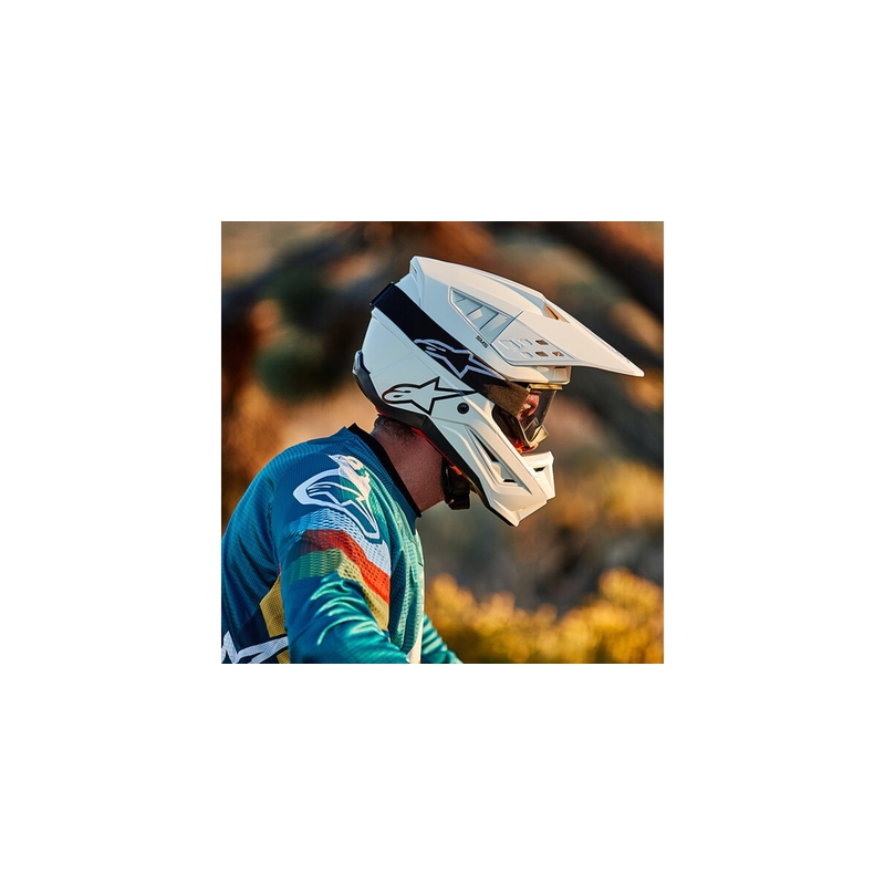 Motokrosová helma Alpinestars S-M5 Solid bílá lesklá