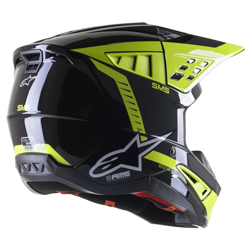 Мотокрос каска Alpinestars S-M5 Beam черно-антрацит-флуорово жълто гланц