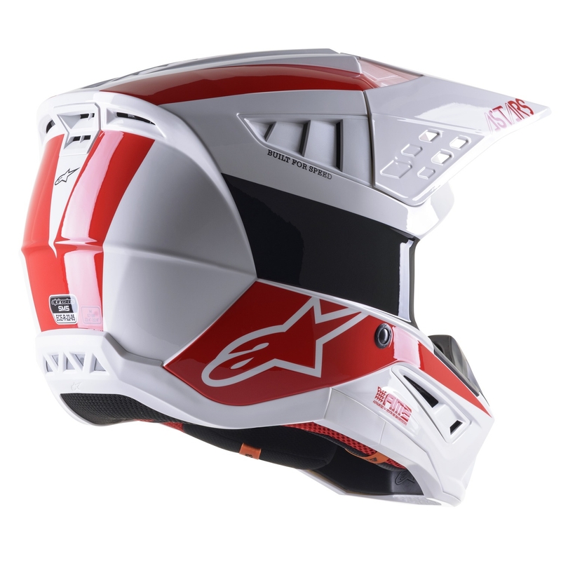 Motokrosová helma Alpinestars S-M5 Bond bílo-červená lesklá