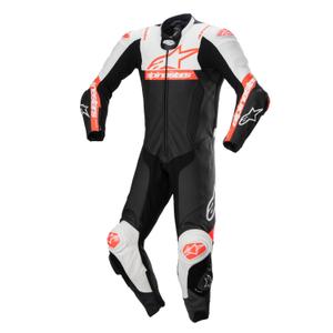 Alpinestars Missile 2 Ward Black-White-Fluo Red Кожен мотоциклетен гащеризон