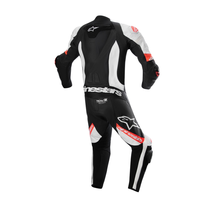 Alpinestars Missile 2 Ward Black-White-Fluo Red Кожен мотоциклетен гащеризон
