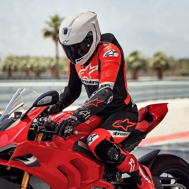 Alpinestars Missile 2 Ward Black-Fluo Red-White Кожен мотоциклетен комбинезон