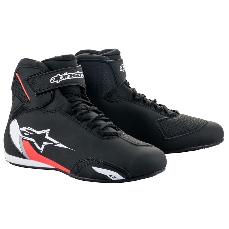 Alpinestars Sector Black-White-Fluo Red Мотоциклетни ботуши