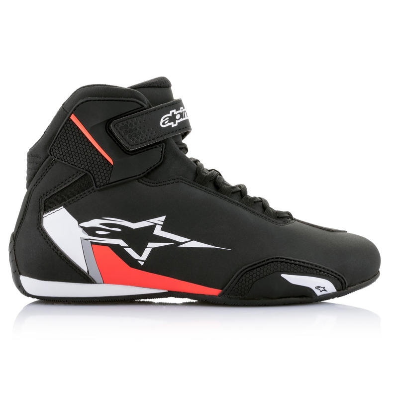 Alpinestars Sector Black-White-Fluo Red Мотоциклетни ботуши