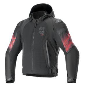 Alpinestars Zaca Air Venom Водоустойчиво яке за мотоциклет Black/Fluo Red