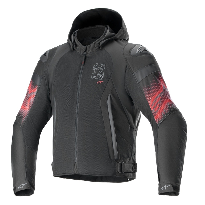 Alpinestars Zaca Air Venom Водоустойчиво яке за мотоциклет Black/Fluo Red