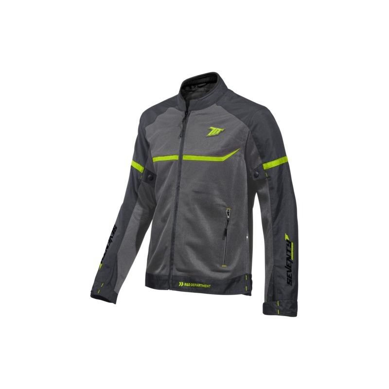 Мотоциклетно яке SEVENTY DEGREES SD-JR30.1 Mojave grey-fluo yellow