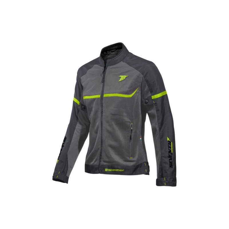 Дамско мотоциклетно яке SEVENTY DEGREES SD-JR30.2 Mojave grey-fluo yellow
