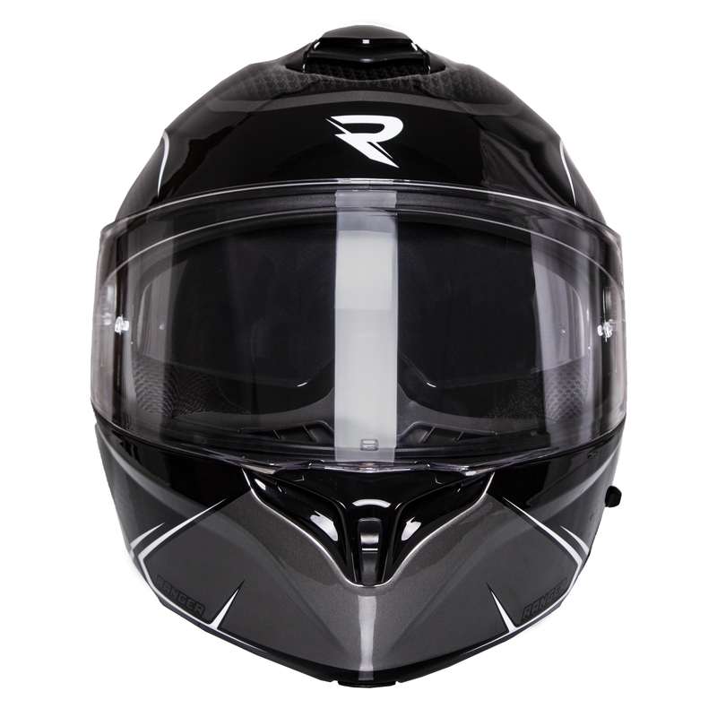 Vyklápěcí přilba na motorku Street Racer Ranger černo-bílá - II. jakost
