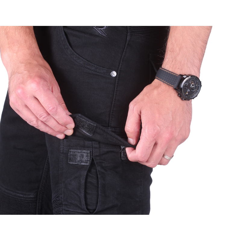 Jeansy na motorku Street Racer Cargo CE černé - II. jakost