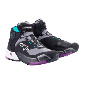 Alpinestars Женски Stella CR-X Drystar Черно-сиво-виолетово-тюркоазено Мотоциклетни ботуши