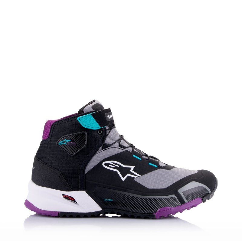Alpinestars Женски Stella CR-X Drystar Черно-сиво-виолетово-тюркоазено Мотоциклетни ботуши