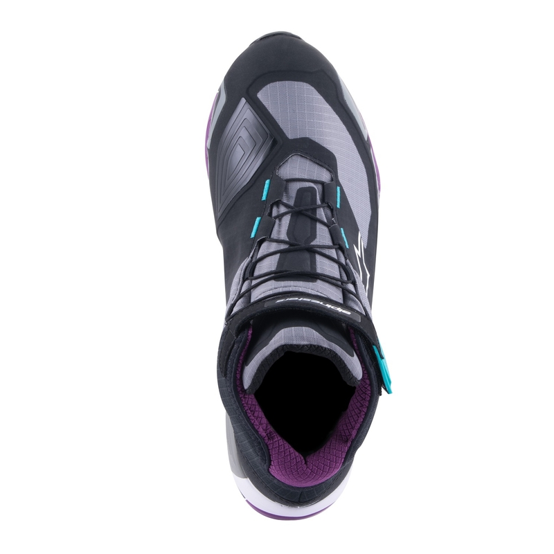 Alpinestars Женски Stella CR-X Drystar Черно-сиво-виолетово-тюркоазено Мотоциклетни ботуши