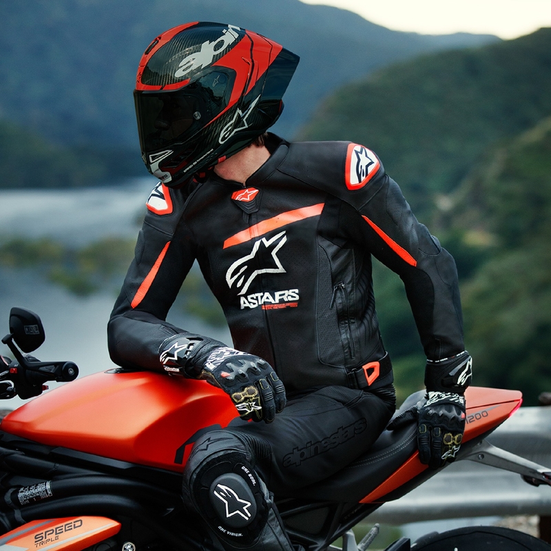 Alpinestars GP plus R 4 Airflow Black-Fluo Red-White Кожено мотоциклетно яке