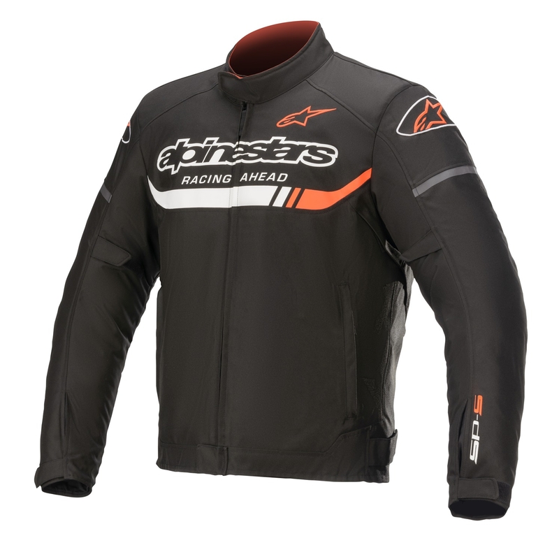 Alpinestars T-SP S Ignition Водоустойчиво яке за мотоциклети в черно, бяло и флуоресцентно червено