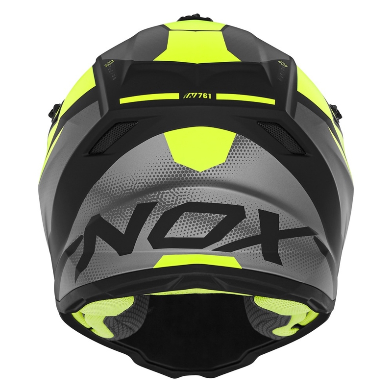 Детска каска за мотокрос NOX N761 MX флуорово жълто-черно-сиво