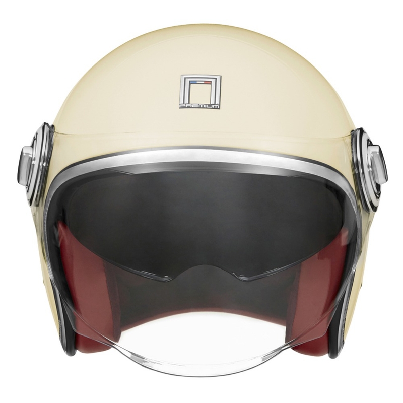 Отворена мотоциклетна каска NOX PREMIUM Heritage cream white