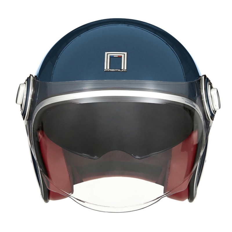 Отворена мотоциклетна каска NOX PREMIUM Heritage petrol blue