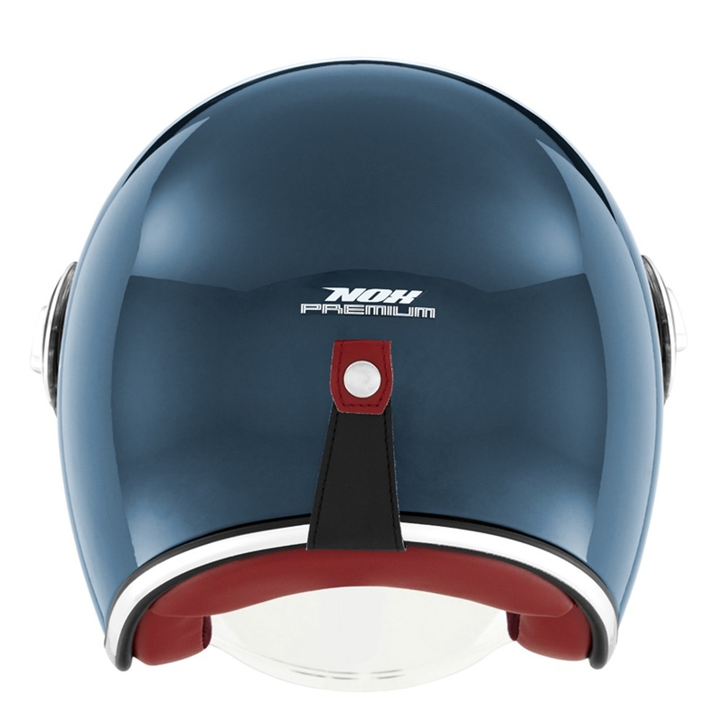 Отворена мотоциклетна каска NOX PREMIUM Heritage petrol blue
