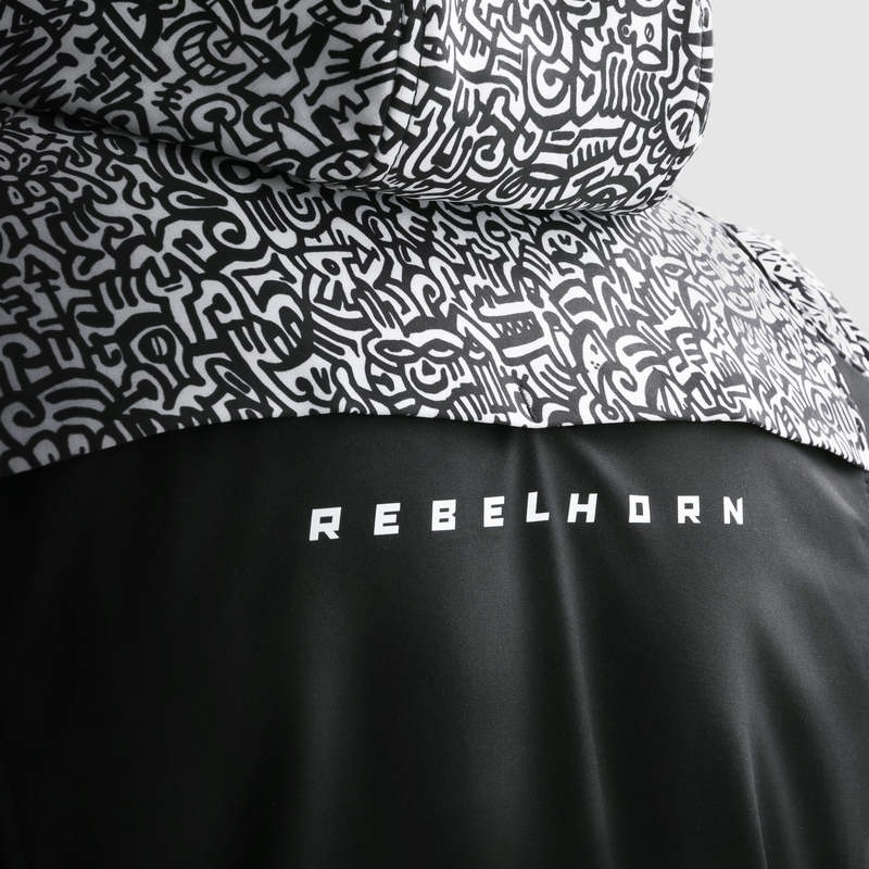 Мотоциклетно яке от софтшел Rebelhorn Slash Noriaki черно и бяло