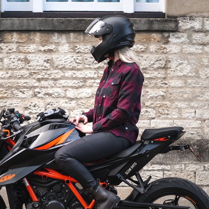 Дамска риза Oxford Kickback 2.0 Motorcycle Shirt Red and Black