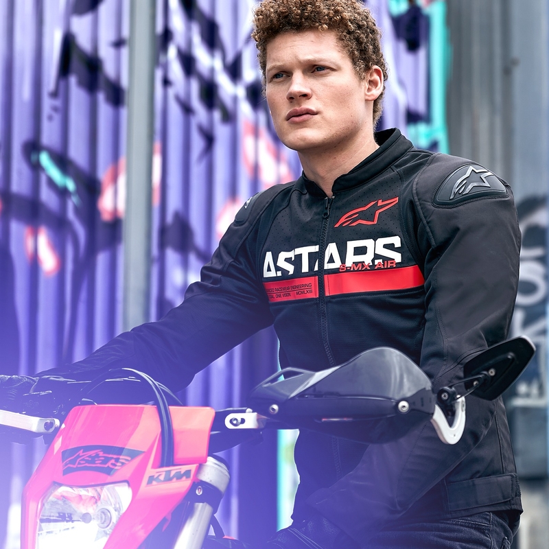 Мотоциклетно яке Alpinestars SMX Air черно и флуорово червено