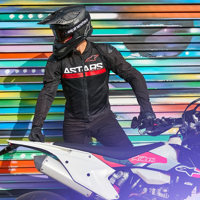 Мотоциклетно яке Alpinestars SMX Air черно и флуорово червено