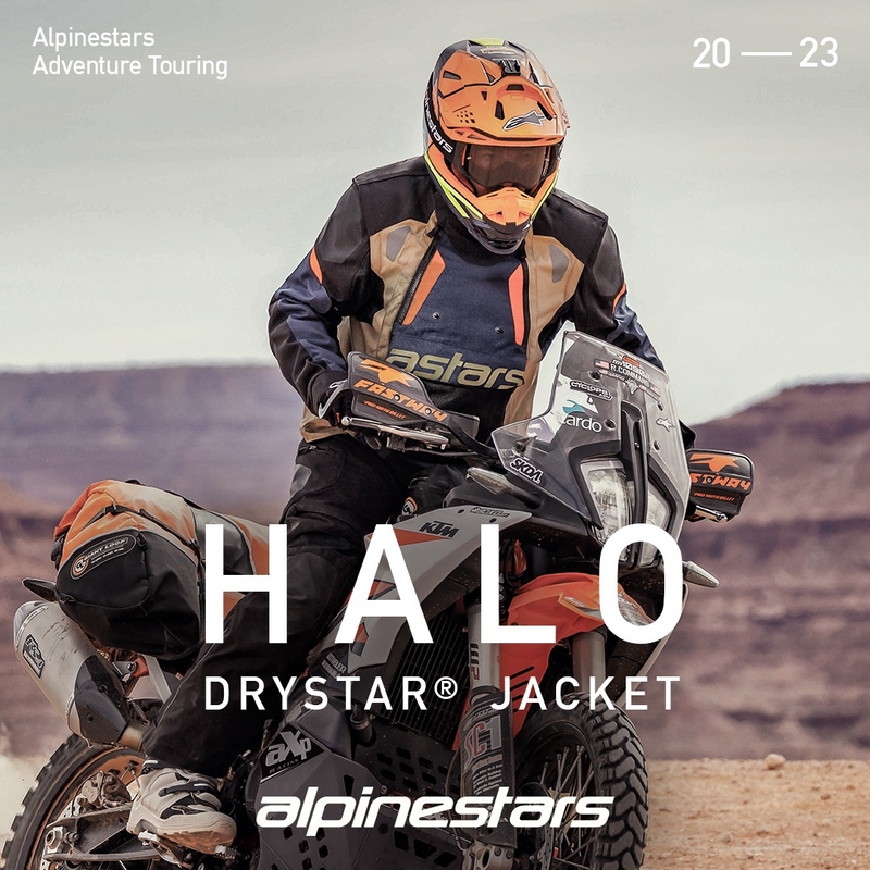 Alpinestars Halo Drystar Тъмно синьо-каки-оранжево-черно яке за мотоциклет
