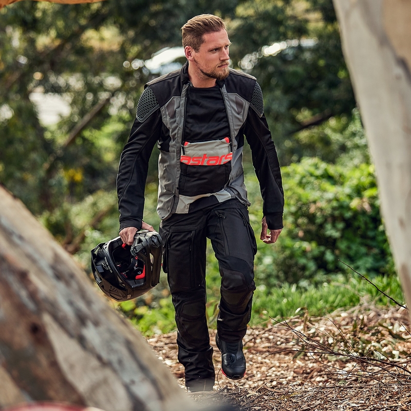 Мотоциклетно яке Alpinestars Halo Drystar светло сиво-тъмно сиво-черно-флуо червено