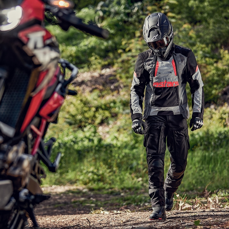 Мотоциклетно яке Alpinestars Halo Drystar светло сиво-тъмно сиво-черно-флуо червено