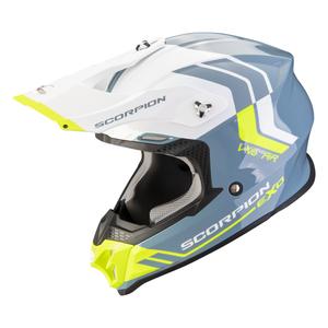 Мотокрос каска Scorpion VX-16 EVO AIR Fusion синьо-жълто