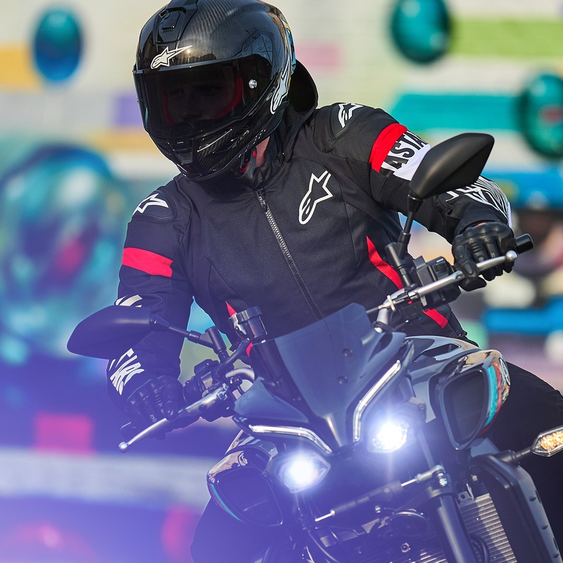 Alpinestars Zaca Air Водоустойчиво мотоциклетно яке Black-White-Fluo Red