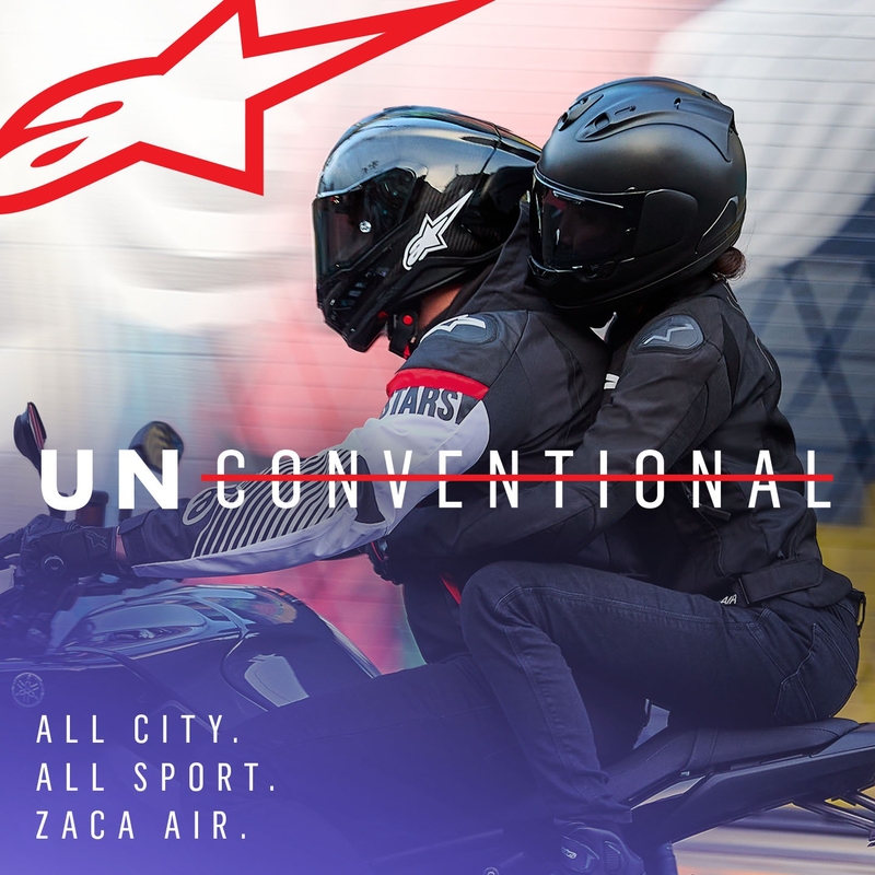 Alpinestars Zaca Air Водоустойчиво мотоциклетно яке Black-White-Fluo Red