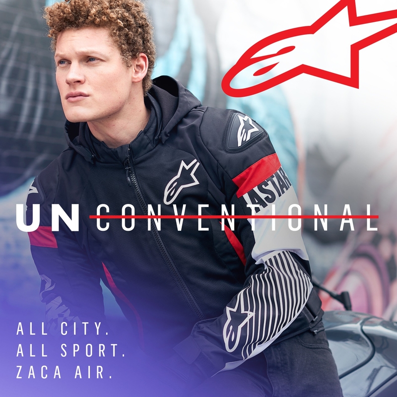 Alpinestars Zaca Air Водоустойчиво мотоциклетно яке Black-White-Fluo Red