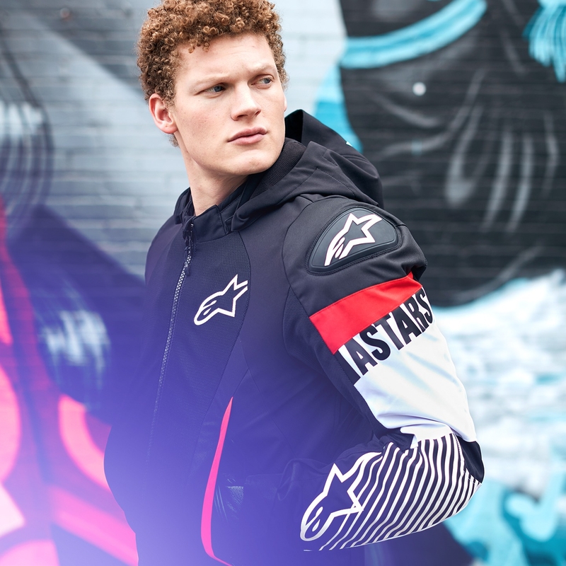 Alpinestars Zaca Air Водоустойчиво мотоциклетно яке Black-White-Fluo Red