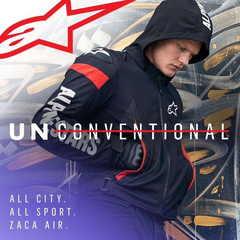 Alpinestars Zaca Air Водоустойчиво мотоциклетно яке Black-White-Fluo Red