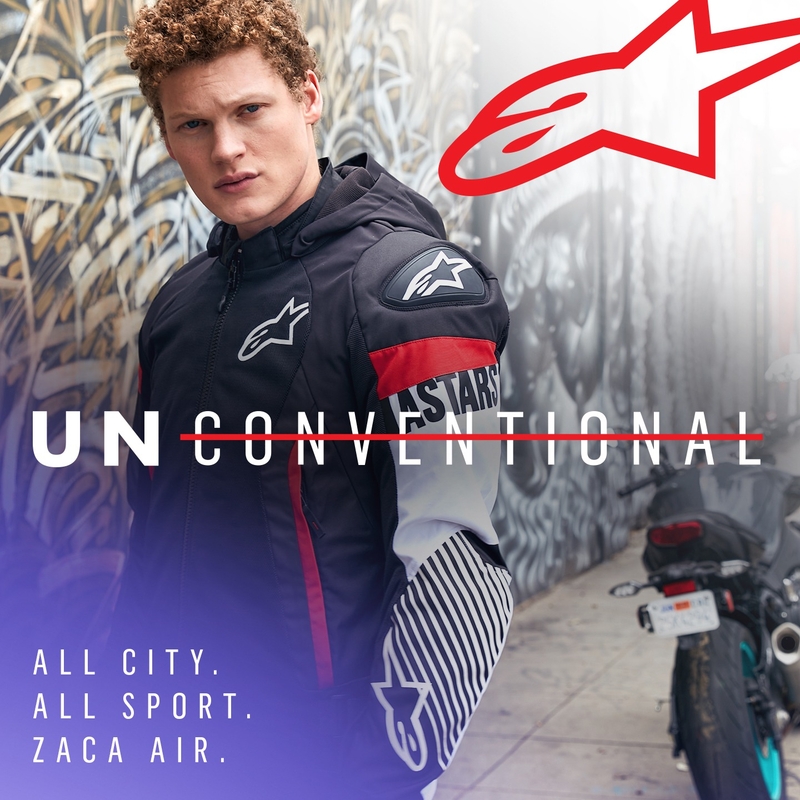 Alpinestars Zaca Air Водоустойчиво мотоциклетно яке Black-White-Fluo Red