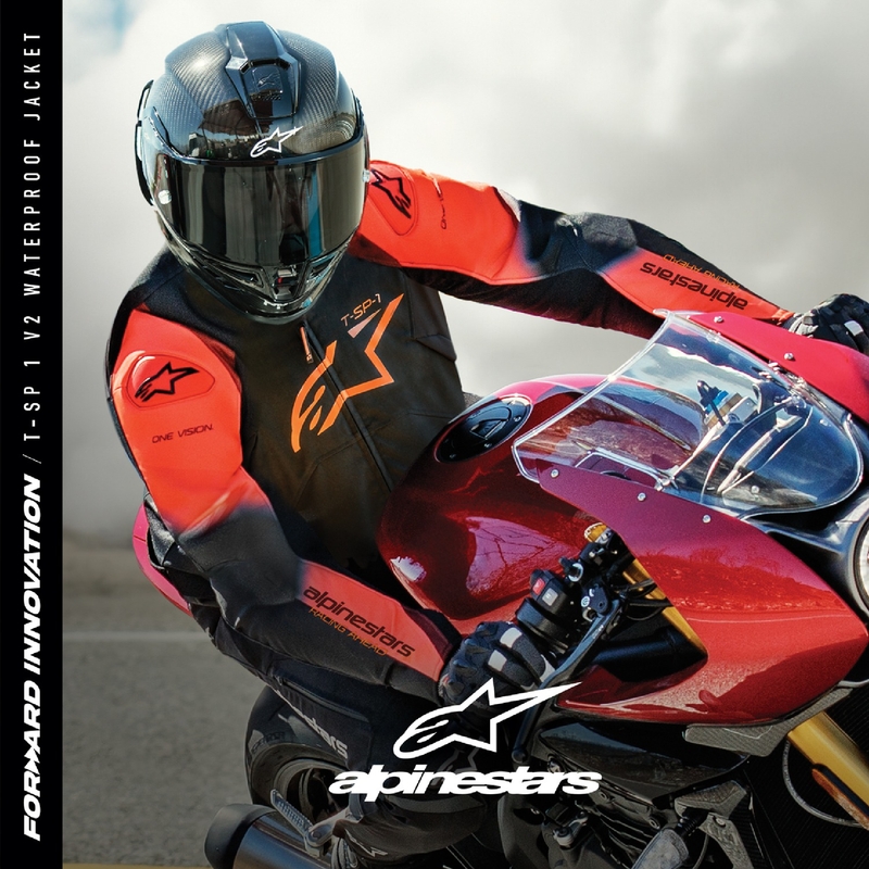 Alpinestars T-SP 1 2 Водоустойчиво яке за мотоциклет Black-Fluo Red