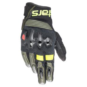 Alpinestars Halo черно-зелено-жълти ръкавици за мотоциклетизъм