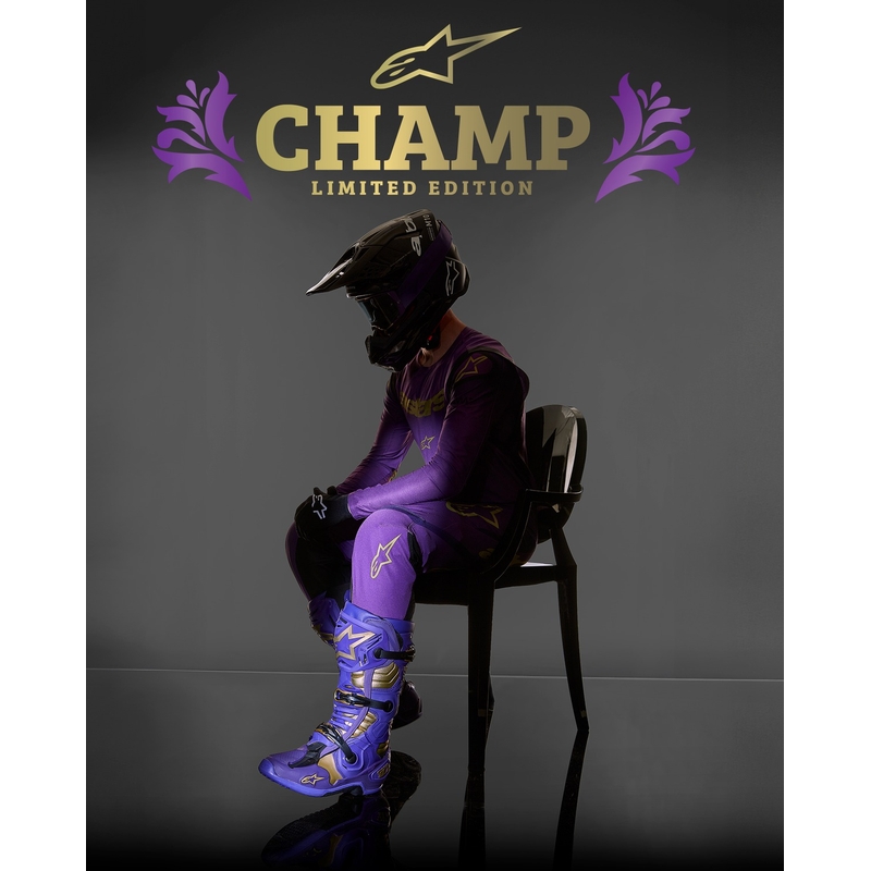 Alpinestars Tech 10 Limited Edition Champ Purple and Gold Мотоциклетни ботуши