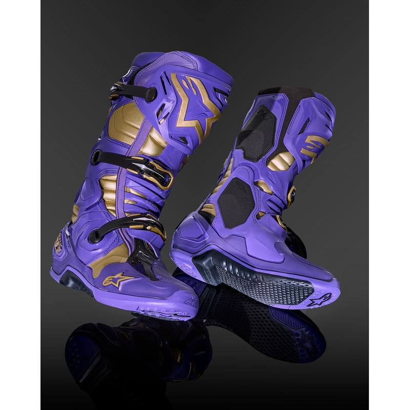 Alpinestars Tech 10 Limited Edition Champ Purple and Gold Мотоциклетни ботуши