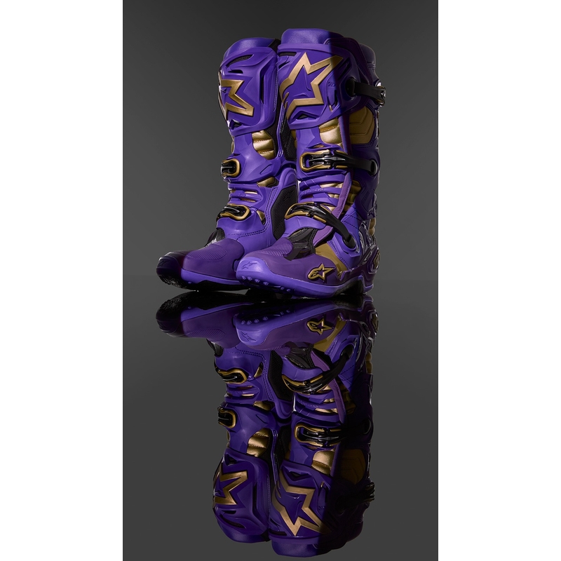 Alpinestars Tech 10 Limited Edition Champ Purple and Gold Мотоциклетни ботуши