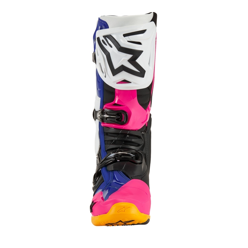 Alpinestars Tech 10 Limited Edition Coast White-Dark Blue-Pink-Fluo Yellow-Orange-Black Мотоциклетни ботуши