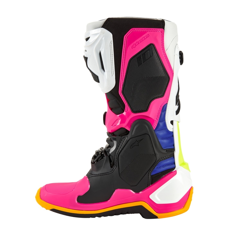 Alpinestars Tech 10 Limited Edition Coast White-Dark Blue-Pink-Fluo Yellow-Orange-Black Мотоциклетни ботуши