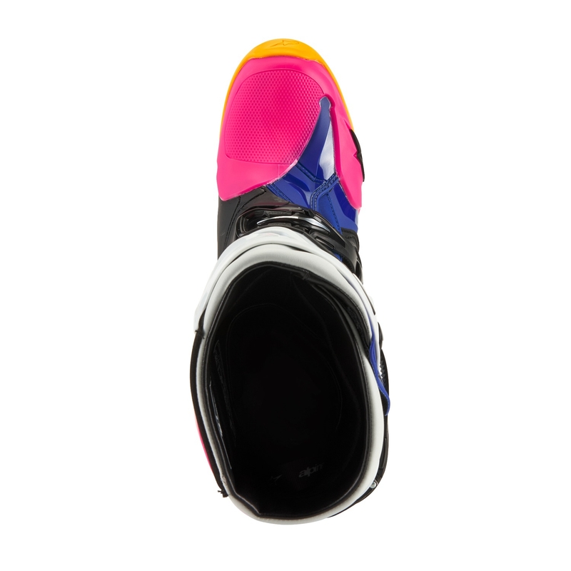 Alpinestars Tech 10 Limited Edition Coast White-Dark Blue-Pink-Fluo Yellow-Orange-Black Мотоциклетни ботуши