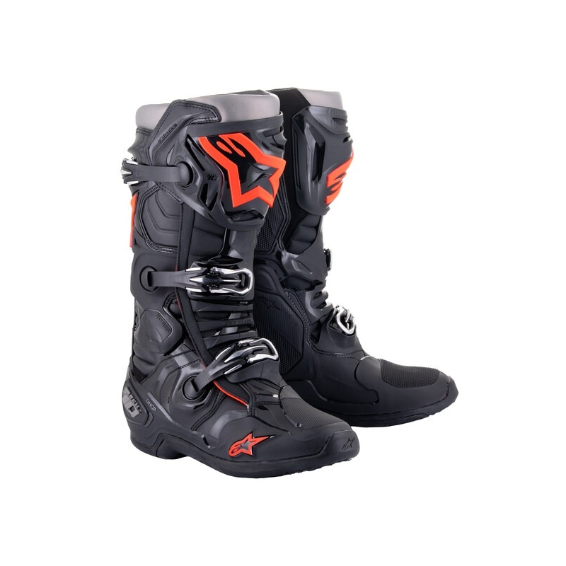 Мотоциклетни ботуши Alpinestars Tech 10 black-fluo red-grey