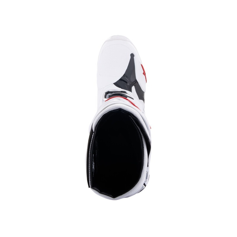Alpinestars Tech 10 Supervented Мотоциклетни ботуши с перфорация в бяло, червено и черно